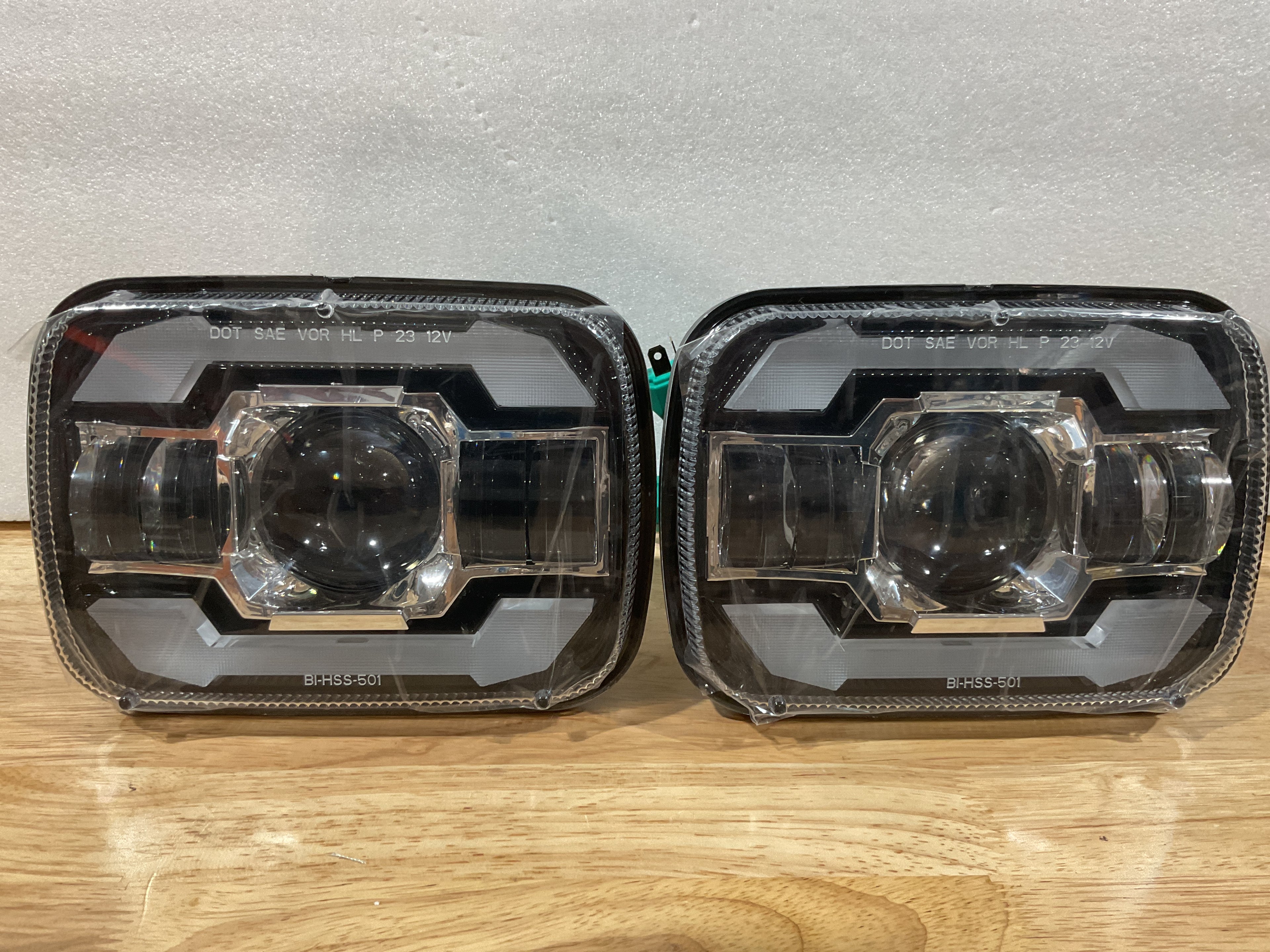Faros LED 5x7 Auxbeam 12000LM con DRL y Luz de Giro | Compatible con Jeep Cherokee XJ, Wrangler YJ, Ford y Chevrolet