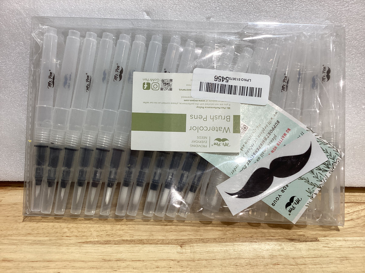 Pinceles de Acuarela Mr. Pen Pack x18 — Brochas Recargables con Punta de Agua para Adultos