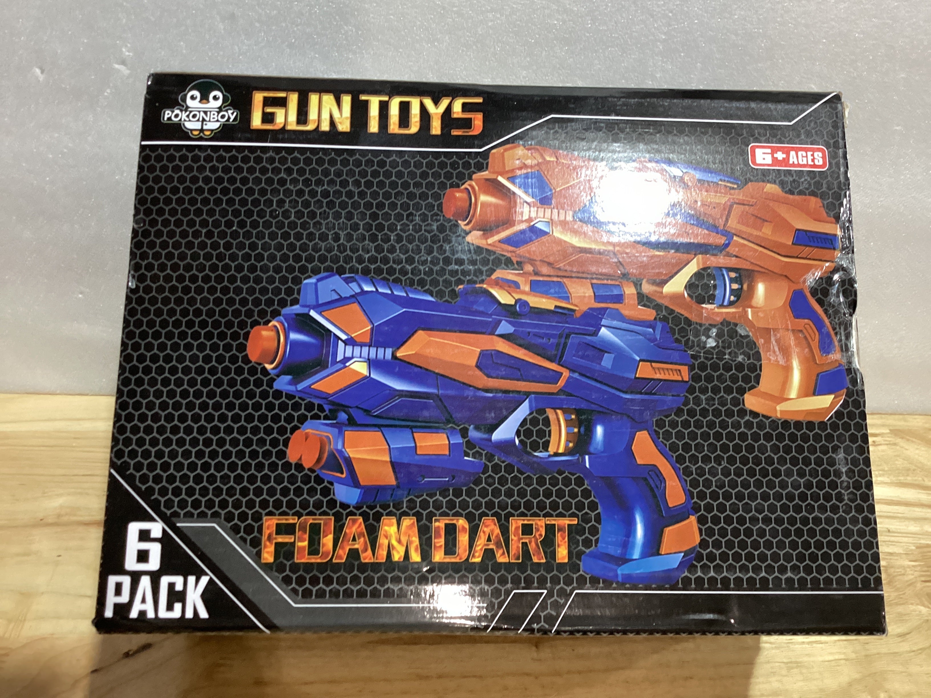 POKONBOY – Set 6 Pistolas Blaster para Niños | 120 Dardos de Espuma Recargables | Compatible con Balas Nerf | Regalo Cumpleaños | +6 Años