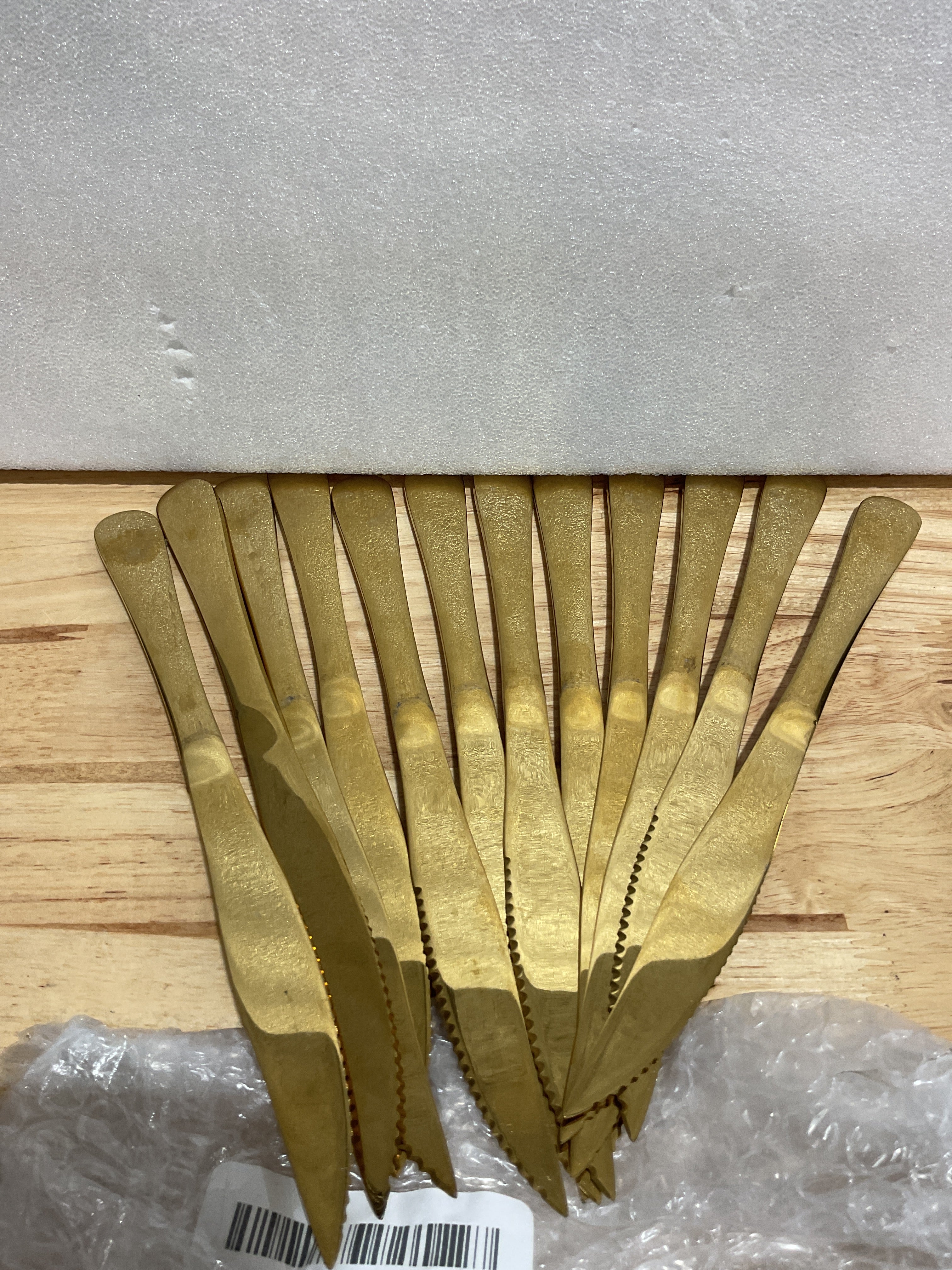 Set de 12 Cuchillos para Carne Dorados Xingjiake Acero Inoxidable | Lulada