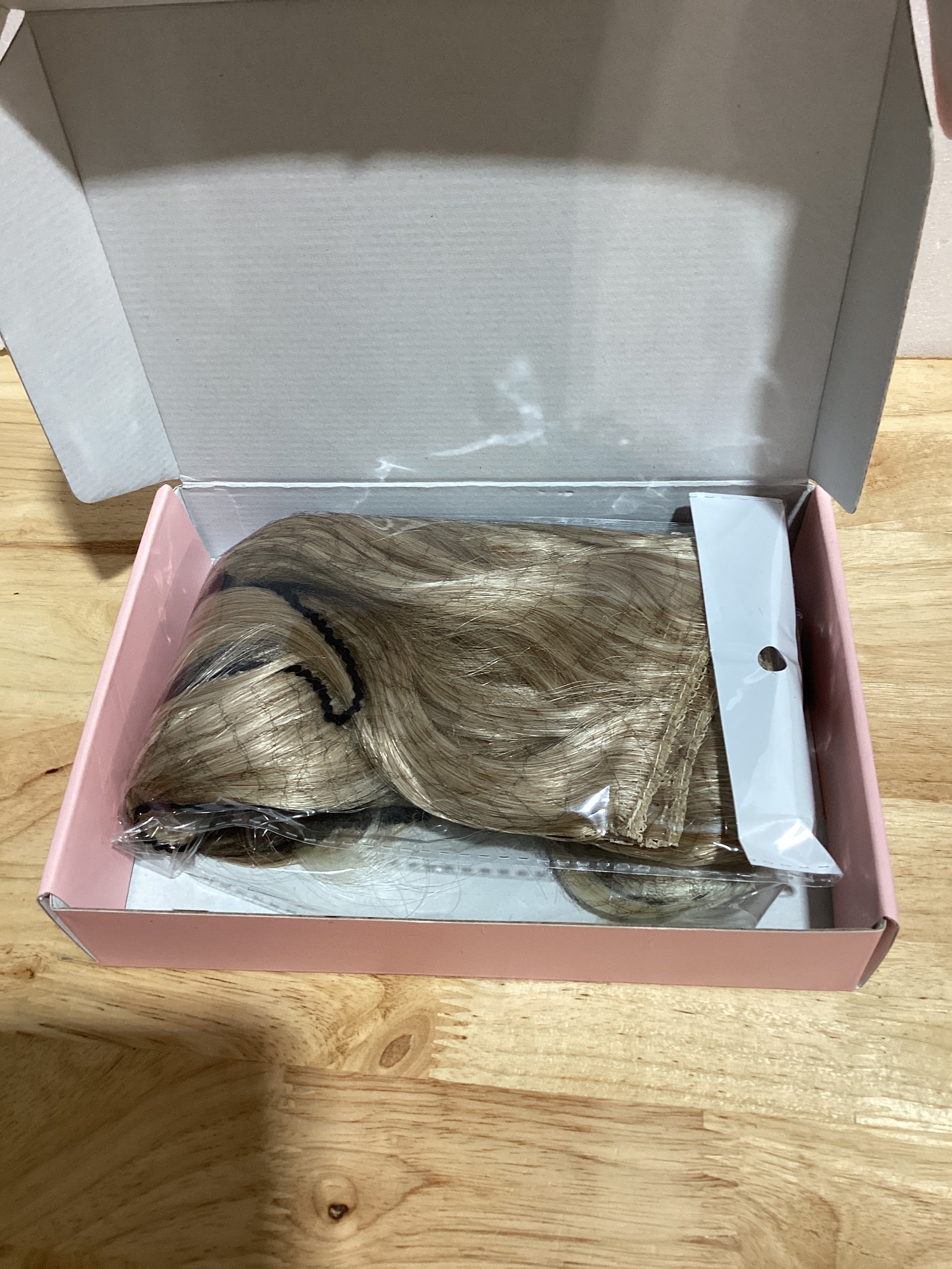 Extensions de Cabello con Clip REECHO 14" – Ondas Playeras Cortas con Encaje Invisible, Rubio Oscuro con Puntas Claras