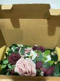 Piklado Pack 2 Guirnaldas Florales para Boda – Decoración Ceremonia, Recepción y Hogar, Borgoña y Rosa Polvo