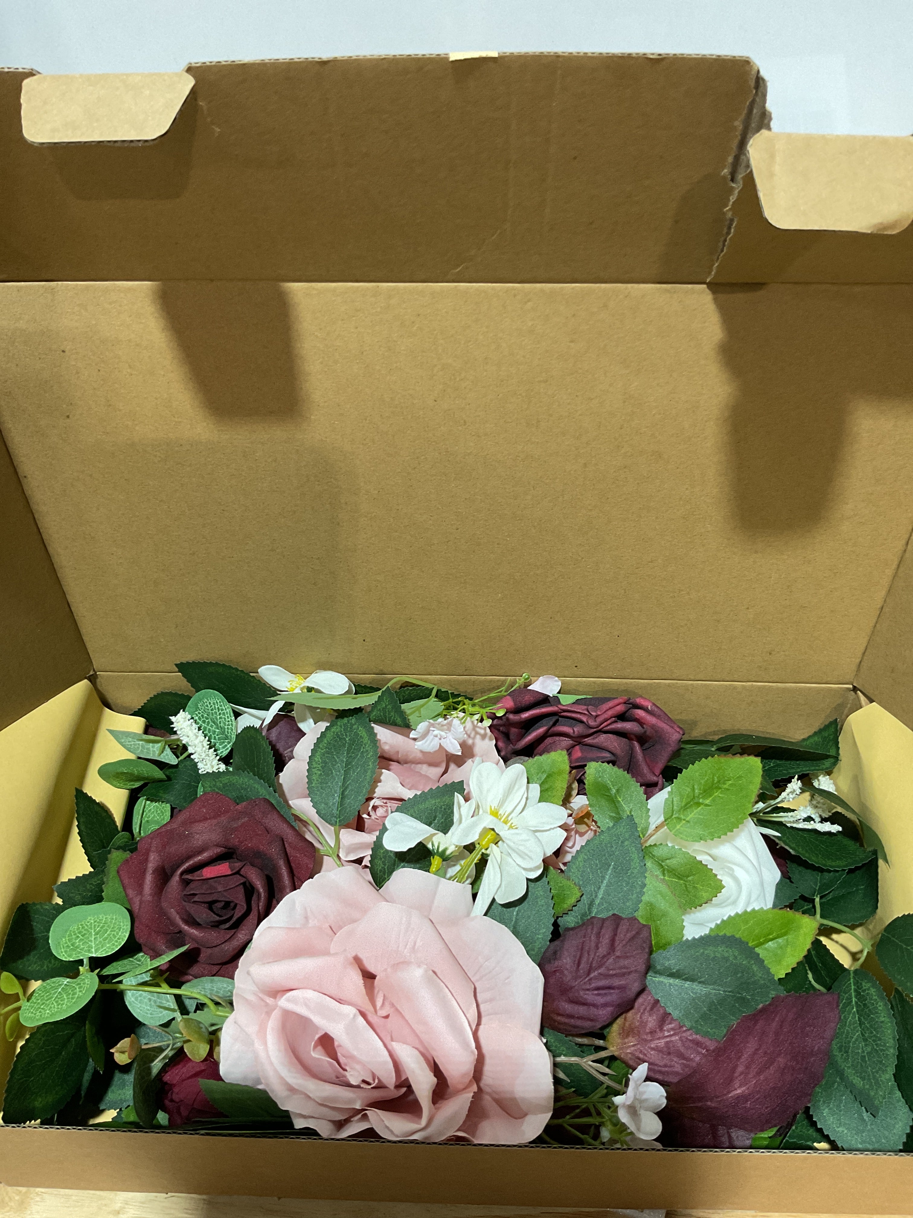 Piklado Pack 2 Guirnaldas Florales para Boda – Decoración Ceremonia, Recepción y Hogar, Borgoña y Rosa Polvo