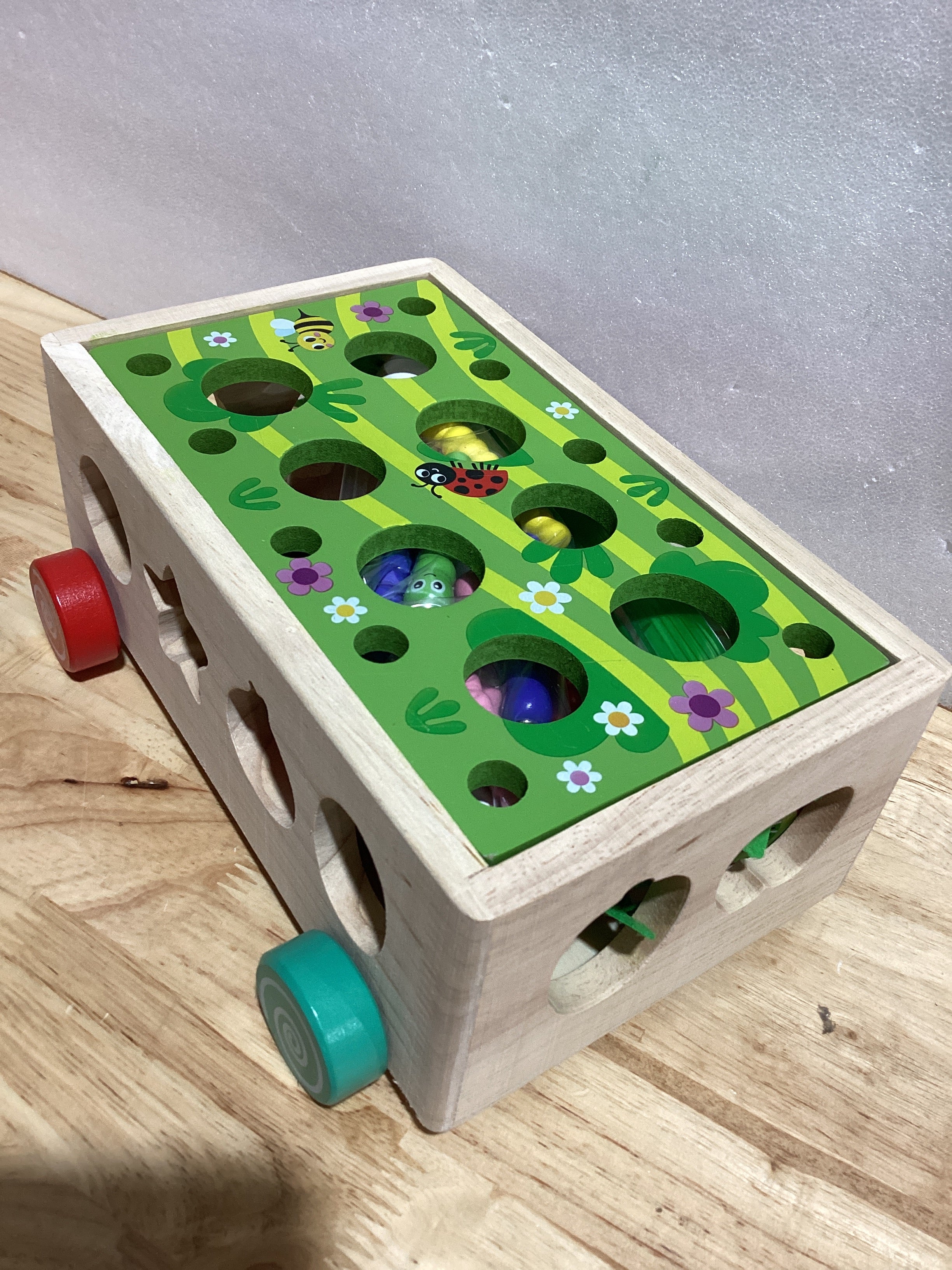 Montessori multifunción huerto Juguete Carro Juguetes educativos de Madera 3 años niños y niñas Montessori tamaño clasificación y conteo Juego de Puzzle Zanahoria Cosecha Desarrollo Regalos