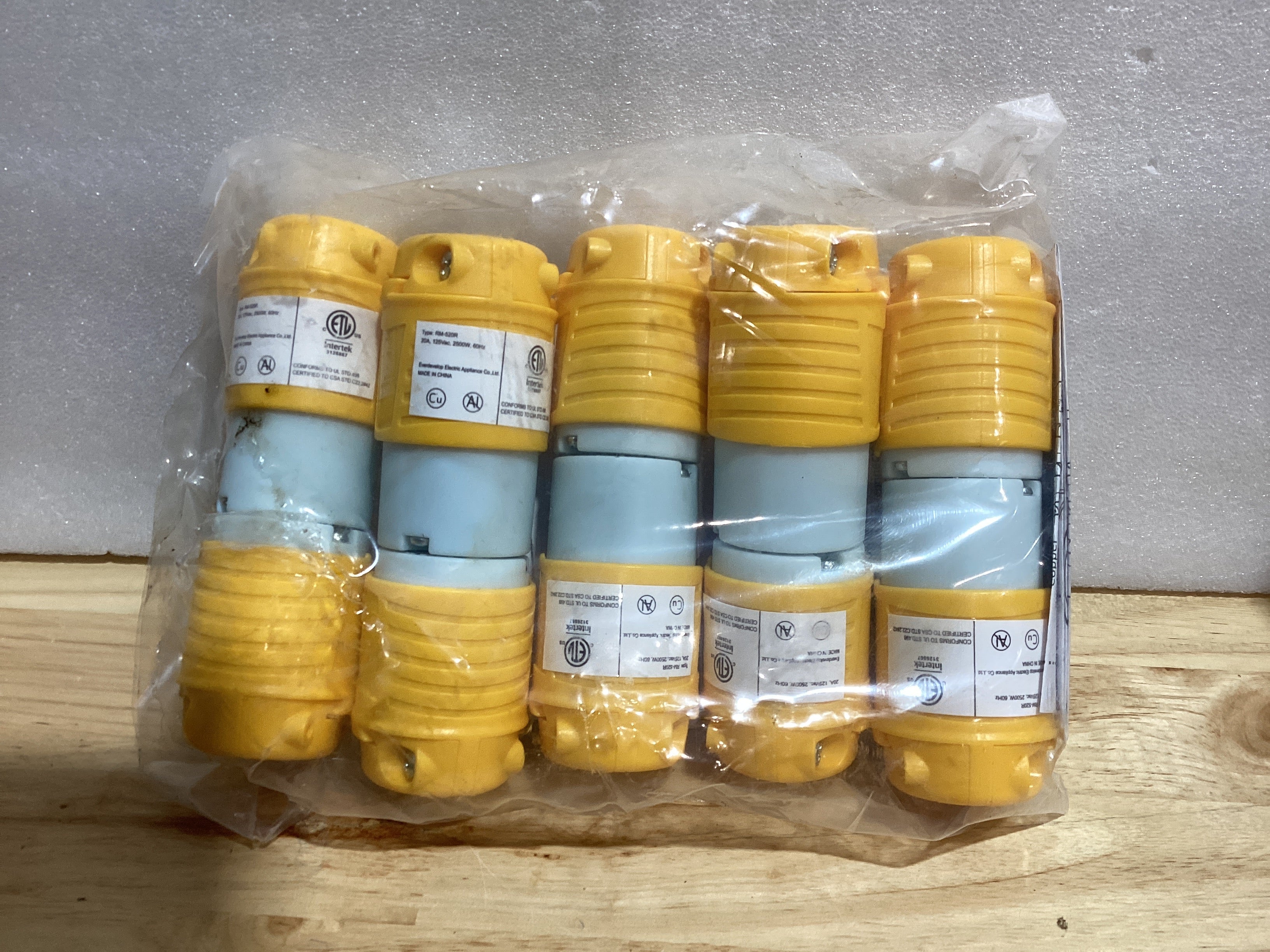 Set 5 Enchufes y Conectores de Reemplazo Suplevel 20A 125V NEMA 5-20 – Grado Industrial, 3 Cables, Certificado ETL