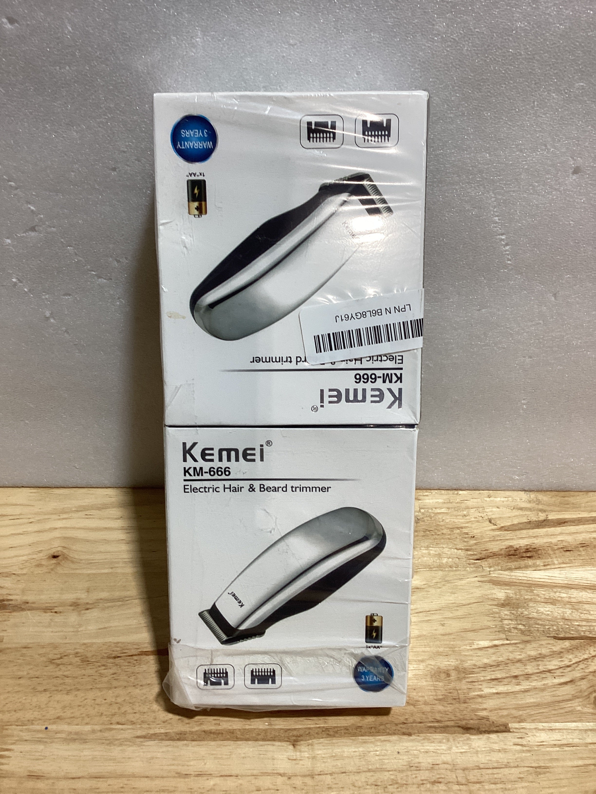 Kemei KM-666 – Pack 2 Mini Recortadoras de Barba Eléctricas a Batería | Plateada y Negra ⚠️ Son 2 unidades