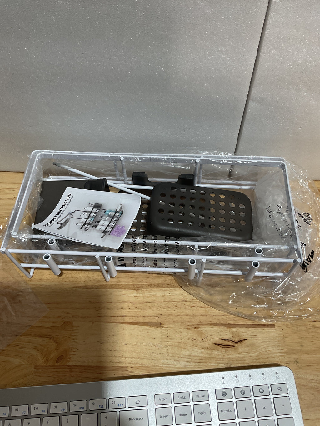 Organizador de baño colgante con 30 unidades de ducha, color blanco 