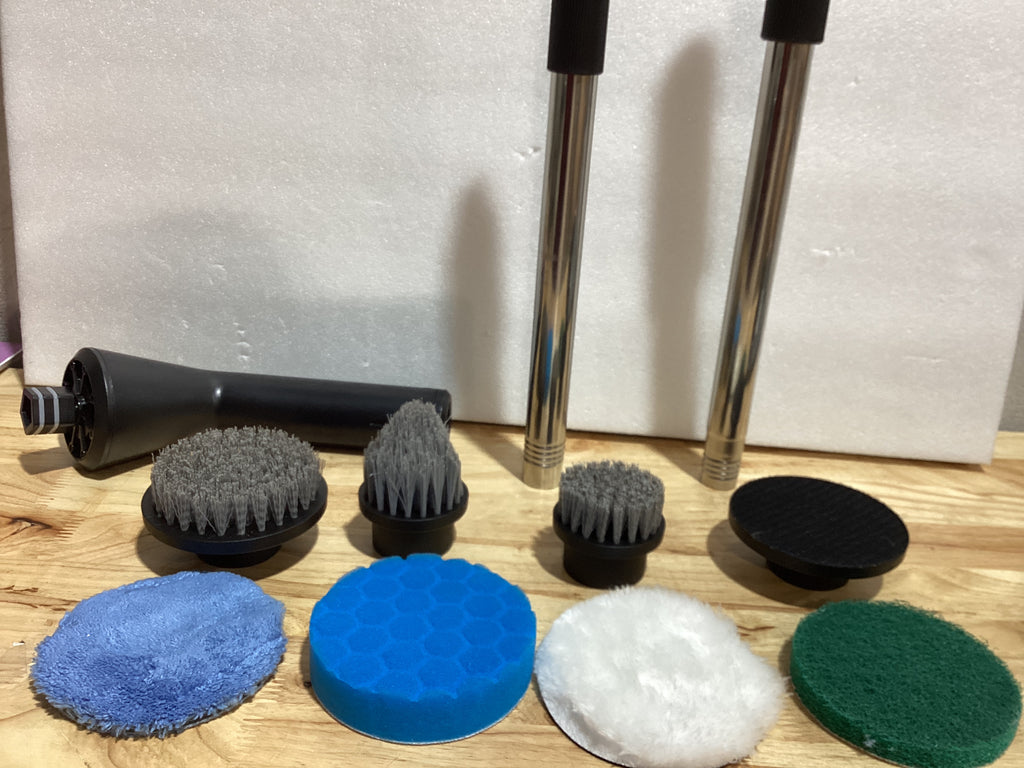 ⚠️ NOTA IMPORTANTE: LE HACE FALTA UN ACCESORIO, NO AFECTA SU FUNCIONAMIENTO | Leebein – Cepillo Eléctrico Giratorio Inalámbrico | IPX7 Resistente al Agua | 7 Cabezales | Mango Extensible | 2 Velocidades | Para Baño, Tina y Piso