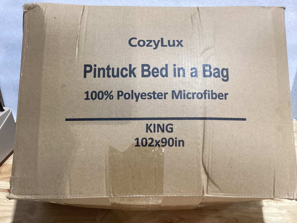Set de Ropa de Cama CozyLux King – 7 Piezas Verde Esmeralda, Diseño Pintuck Pinch Pleat, Todas las Estaciones