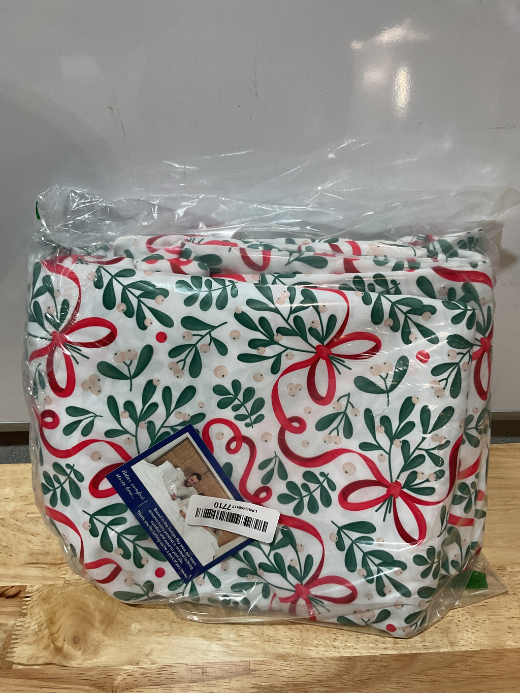 Juego de Sábanas Navideñas King 4 Piezas | Diseño Lazo Navidad | Bolsillos Profundos | Sin Arrugas