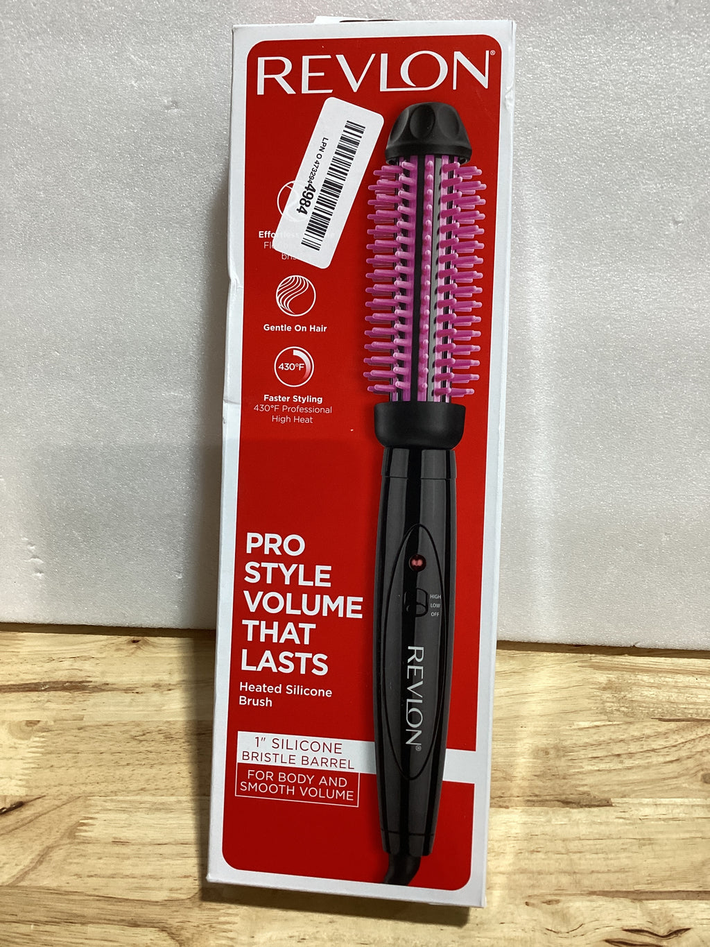 REVLON – Cepillo Caliente con Cerdas de Silicona | Barril 1" | Volumen Duradero y Estilos Suaves | Estilizado Rápido | Color Negro/Rosa