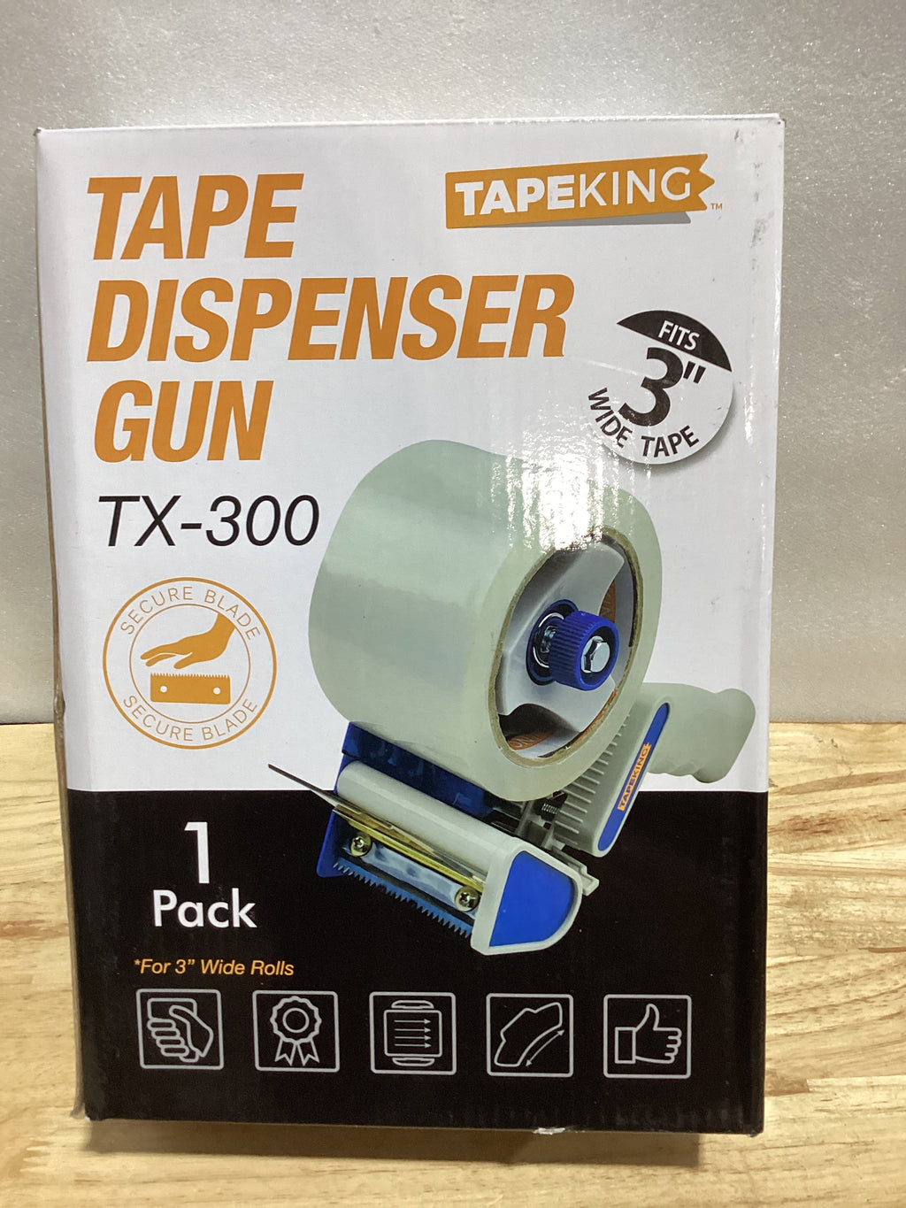 Cinta de embalaje transparente Tape King de 3 pulgadas de ancho (0.106 pulgadas de grosor), 60 yardas por rollo de recarga