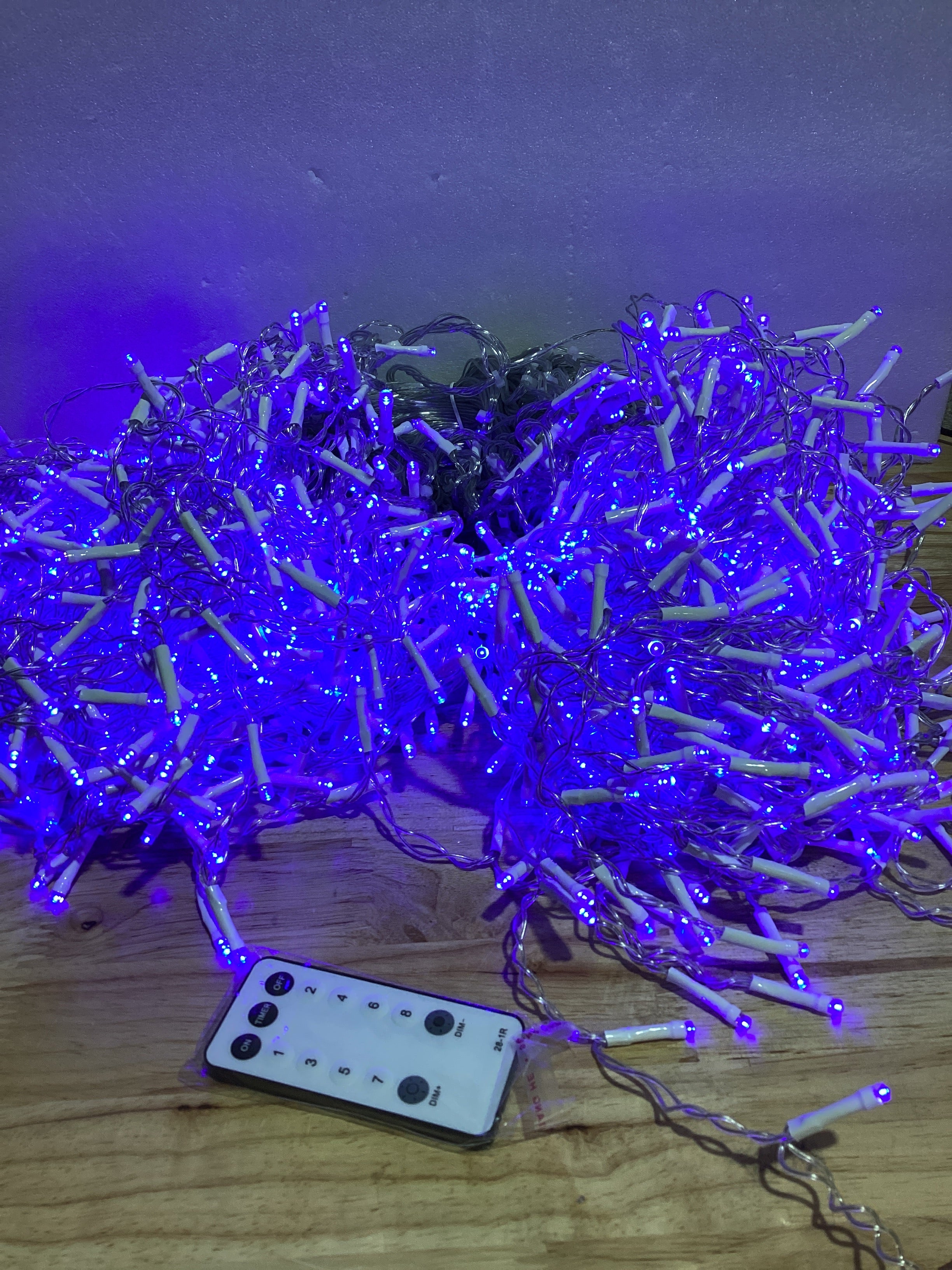 Luces LED Navidad Exterior Aurelema 1248 LEDs Azul — 36 m Impermeables con 8 Modos y Temporizador