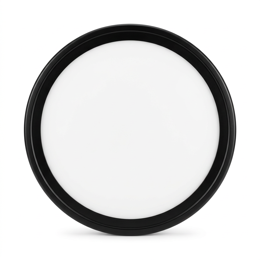 Lámpara LED de Techo RVCL250BKWW con Aro Negro y Difusor Blanco para Iluminación Interior⠋
