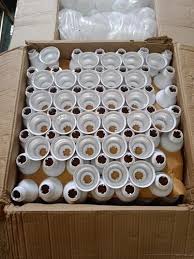 juego de plafones o bases de cerámica/porcelana blanca para bombillos