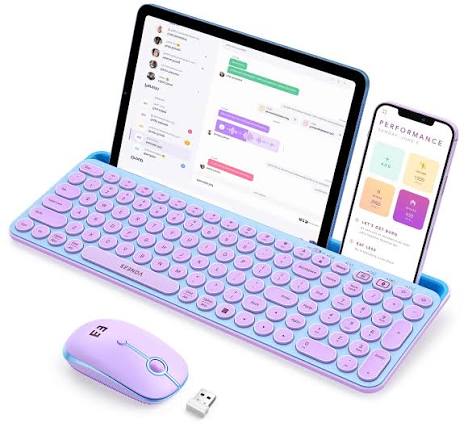 seenda Combo de teclado y mouse Bluetooth CTU-301 para iPad, azul y morado