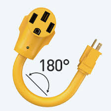 Cable adaptador eléctrico de uso rudo para generador o casa rodante (RV) en color amarillo brillante