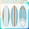 Yookeer Juego de 3 piezas de decoración de pared con forma de tabla de surf, 91 x 30 cm, de madera, estilo costero playero, con un diseño estético y bonito para la decoración de habitaciones y dormitorios (azul, clásico).