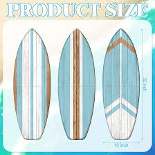 Yookeer Juego de 3 piezas de decoración de pared con forma de tabla de surf, 91 x 30 cm, de madera, estilo costero playero, con un diseño estético y bonito para la decoración de habitaciones y dormitorios (azul, clásico).