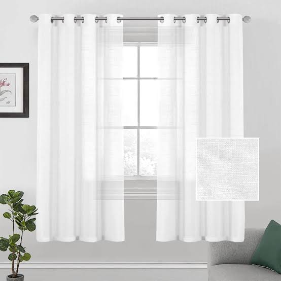 juego de cortinas translúcidas blancas de velo