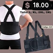 Faja de Soporte Lumbar y Corrector de Postura de color negro con tirantes