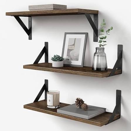 juego de repisas flotantes con baranda protectora de estilo Art Déco