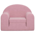 Sofá convertible para niños felpa suave rosa