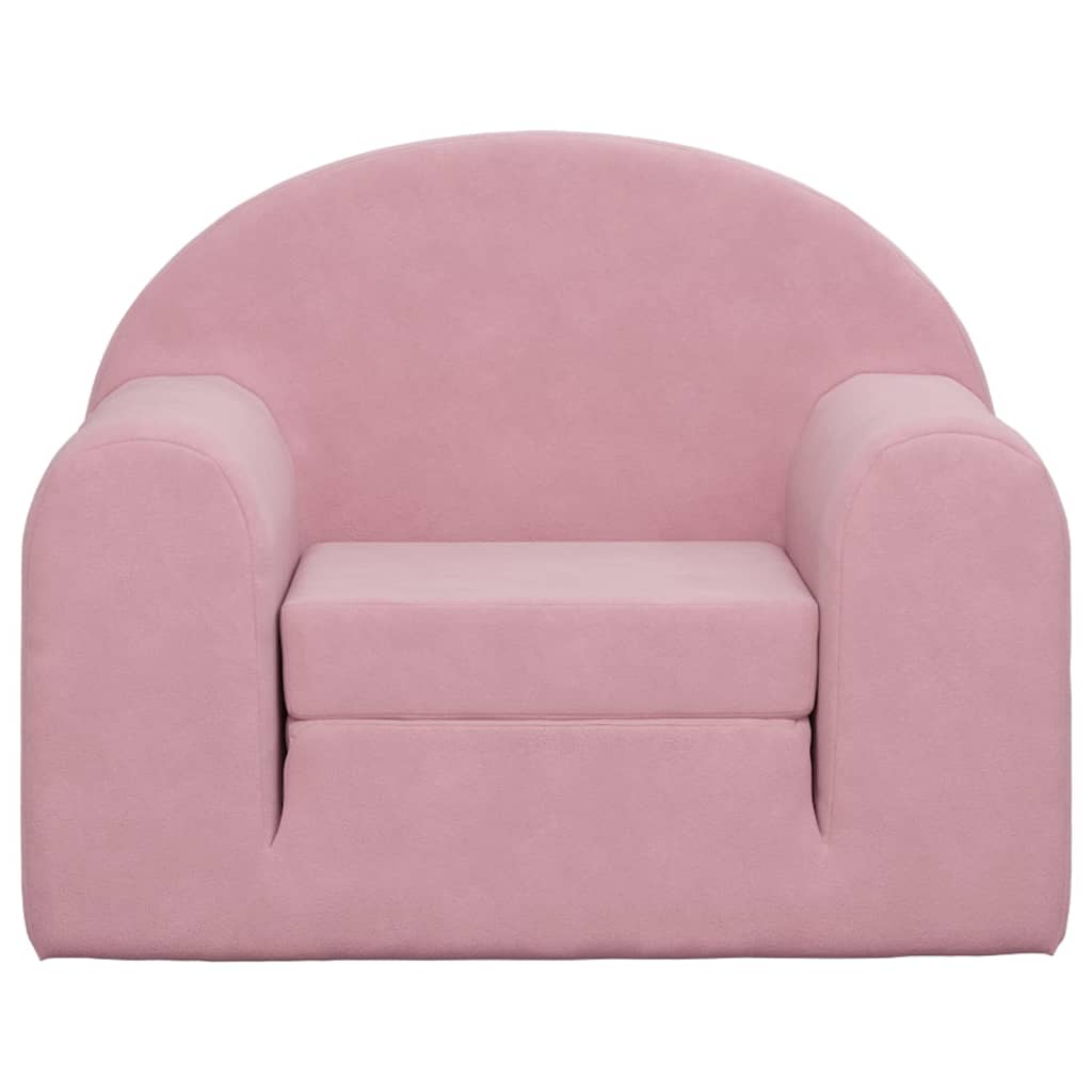 Sofá convertible para niños felpa suave rosa