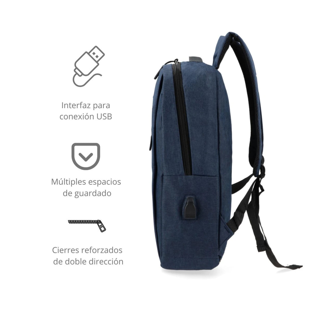 Mochila Urbana para Laptop con Puerto USB LAP004 – Bolso Portátil Moderno y Funcional