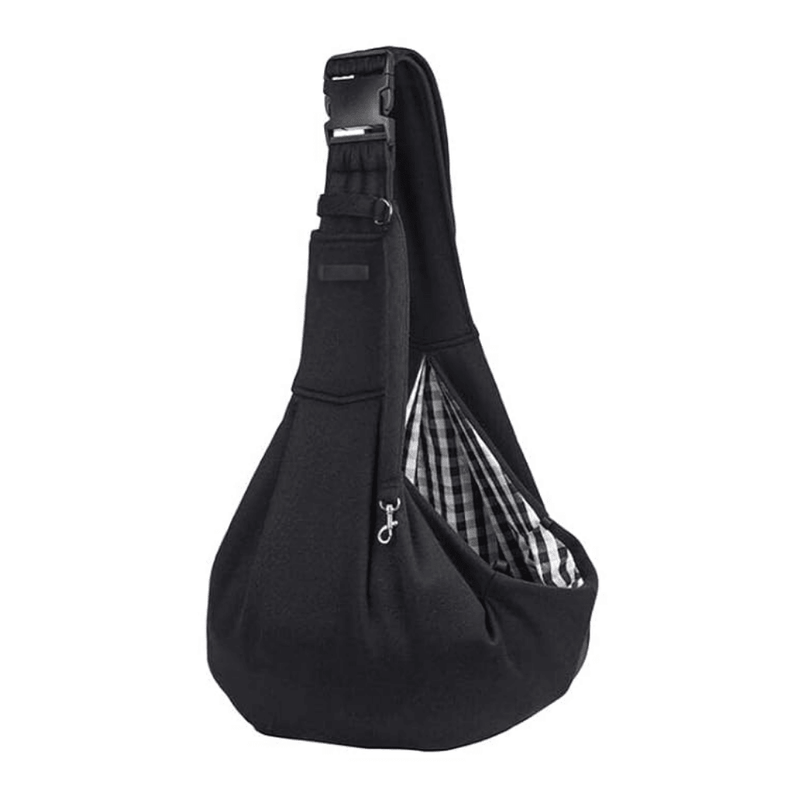 Transportín tipo bandolera para mascotas - Negro