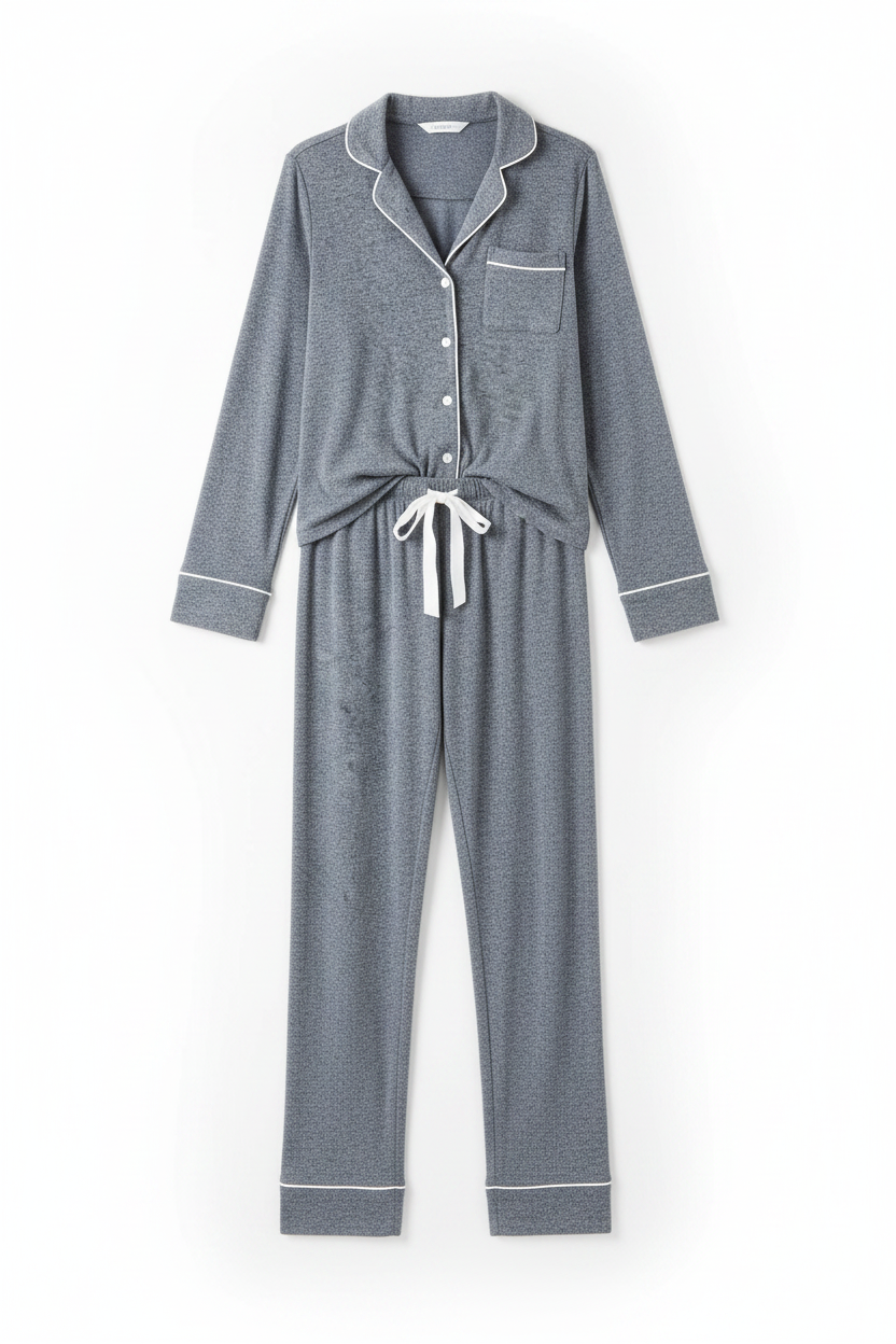 Pijama Dos Piezas Gris Sin Modelo