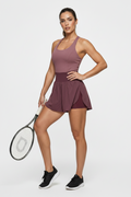 Romper Deportivo de Tenis Mujer – Falda con Short Interior y Espalda Racerback | Malva