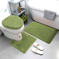 Juego de 3 alfombras de baño, peludas, suaves, antideslizantes