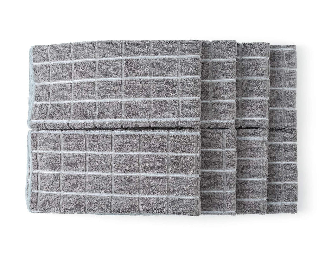 Toallas de Cocina Suaves de Microfibra – Paquete de 8, Gris