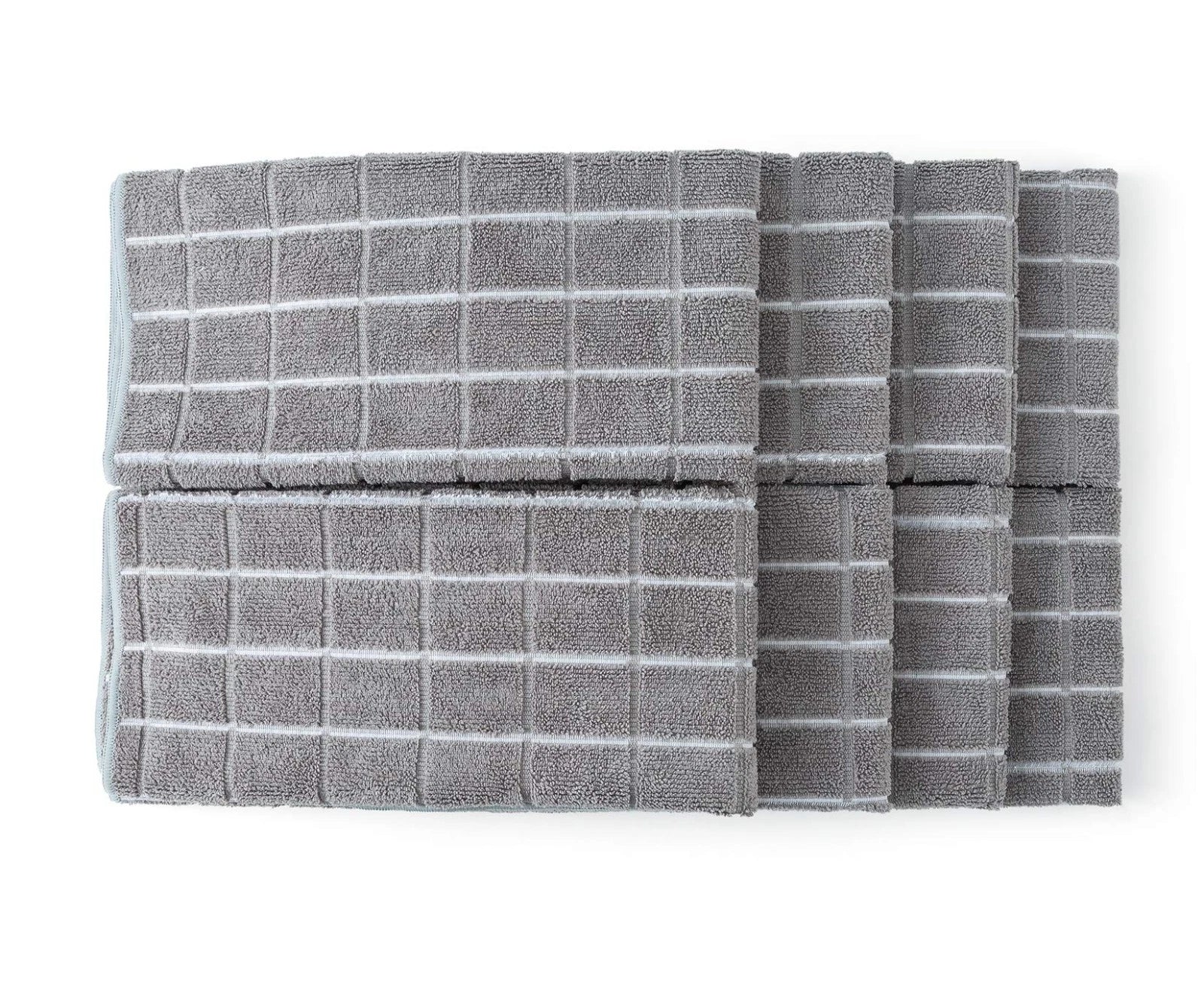 Toallas de Cocina Suaves de Microfibra – Paquete de 8, Gris