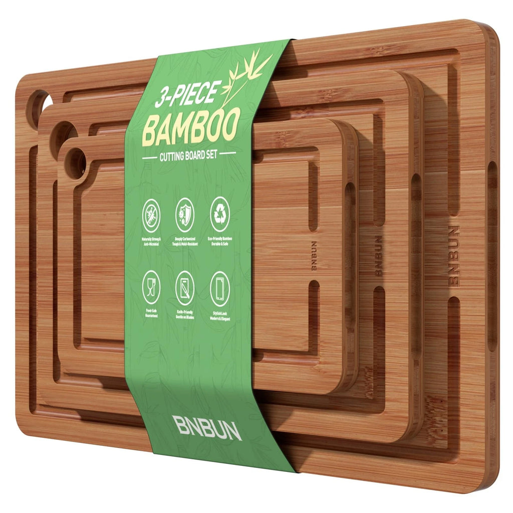 Set de 3 Tablas de Cortar de Bambú – Cocina Ecológica y Duradera