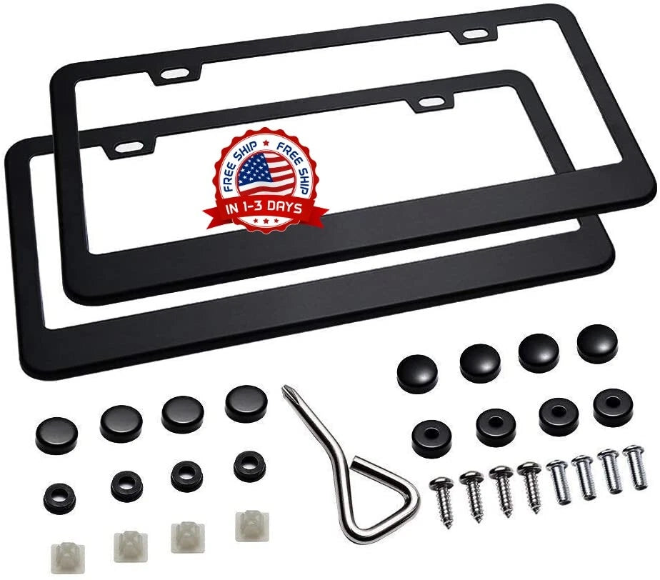 Set 2 Porta Placas para Auto | Marcos de Matrícula Fibra de Carbono con Tornillos