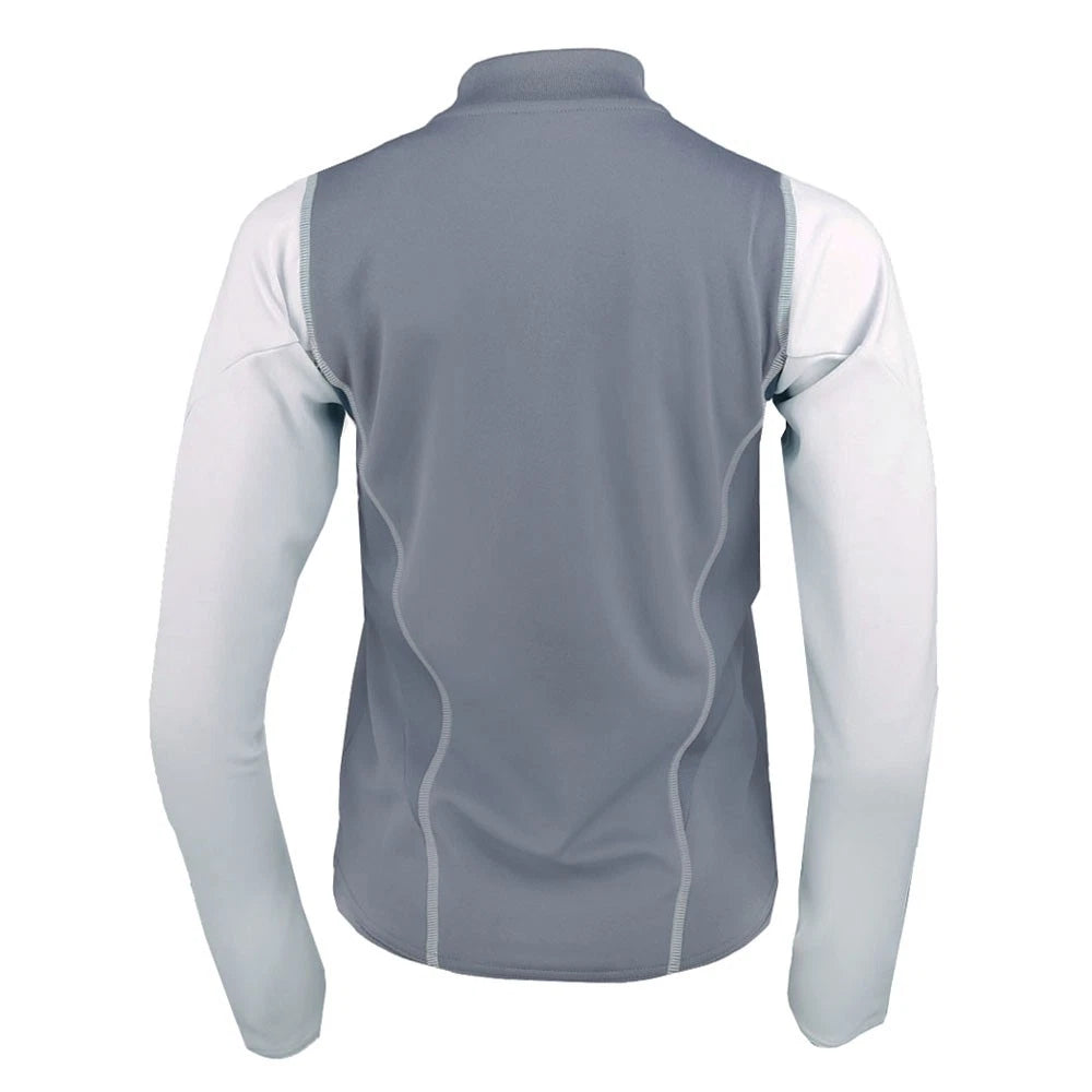 Suéter Adidas Tiro23 Competition para Mujer – Talla L, Color Gris, Manga Larga con Cuarto de Cremallera
