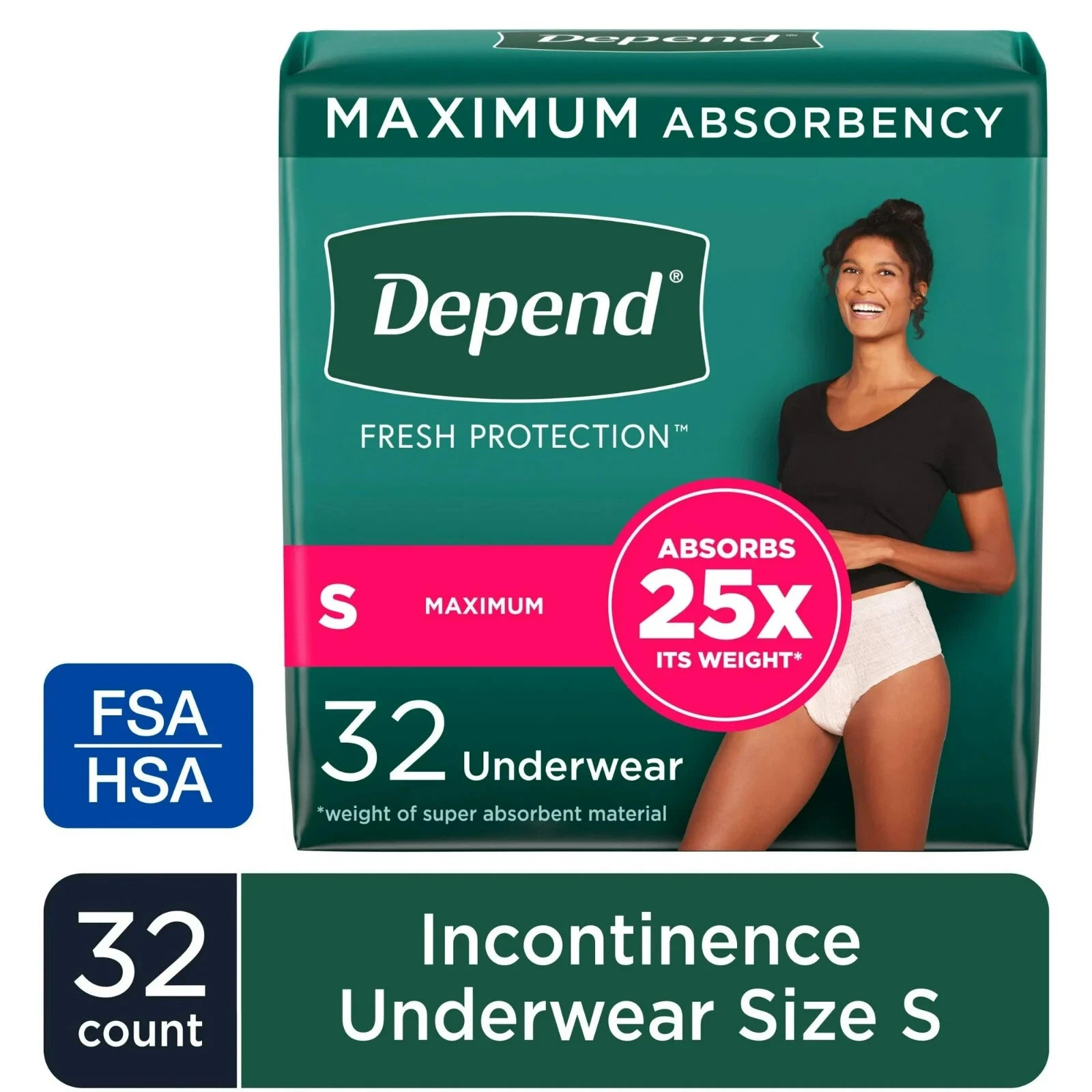Ropa Interior para Incontinencia Depend Fresh Protection Talla S – Máxima Absorción para Mujer