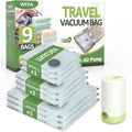 9 Paquetes Bolsas de Vacío para Viaje con Bomba de Aire Recargable