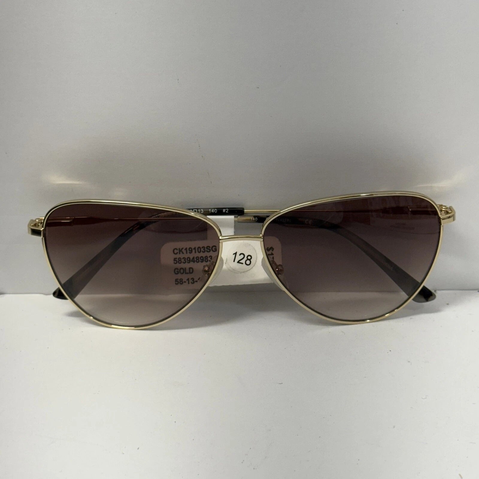 Gafas de sol para mujer Calvin Klein CK19103SG doradas aviador piloto 58-13-140