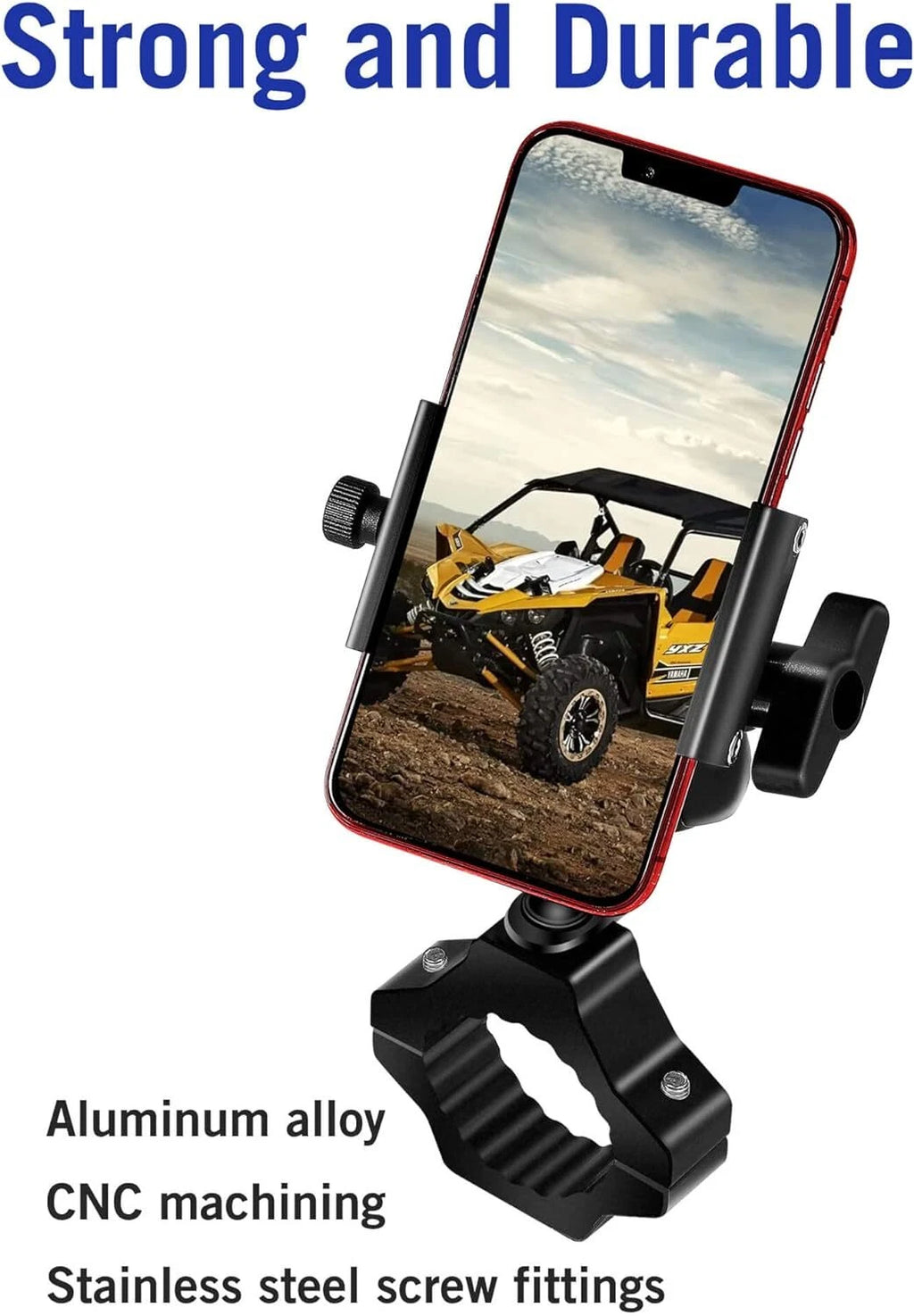 Soporte de Celular ZIDIYORUO para UTV, ATV y SXS – Barra de Jaula, Orientación Vertical y Horizontal