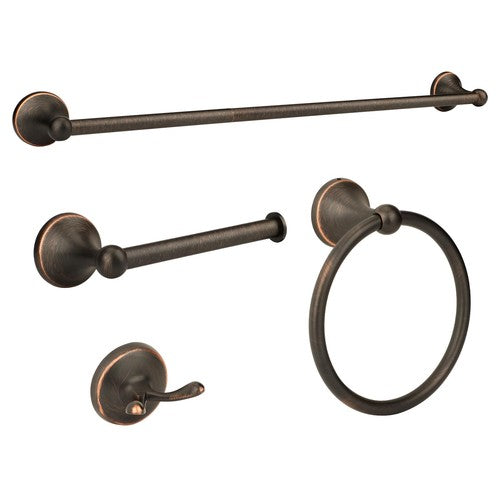 Juego de 4 accesorios de baño antiguos Ntipox, bronce aceitado