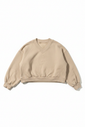 Sudadera crop beige sin modelo