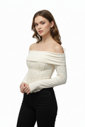 Top corset crema - con modelo