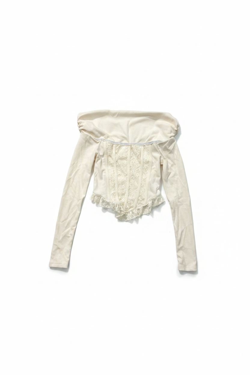 Top corset crema - flat lay