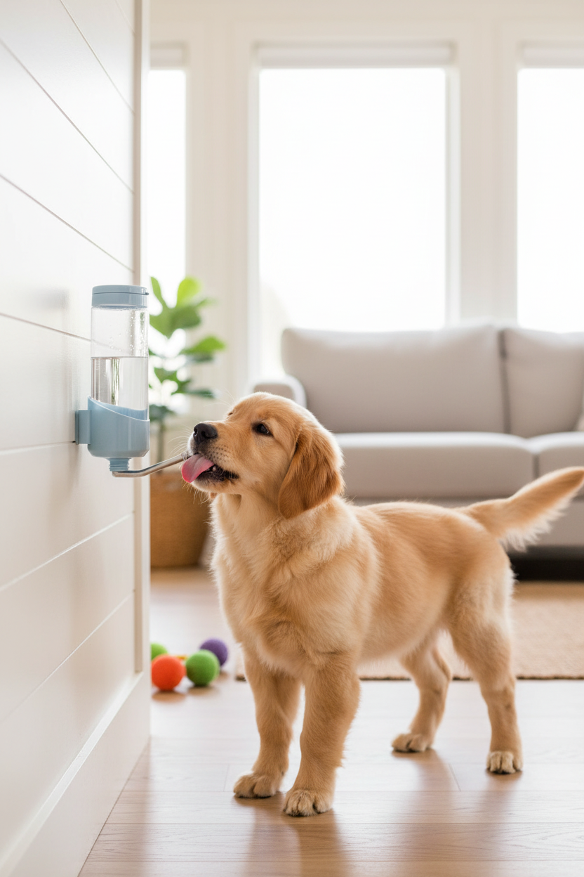 Botella de agua Vannon de llenado superior para jaula de perros, dispensador de agua para jaula, botella de agua con alimentación automática para perros y conejos