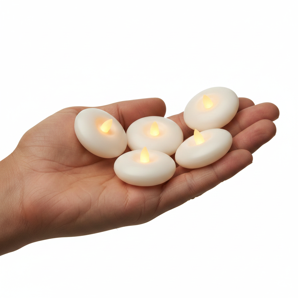 Velas flotantes LED en mano