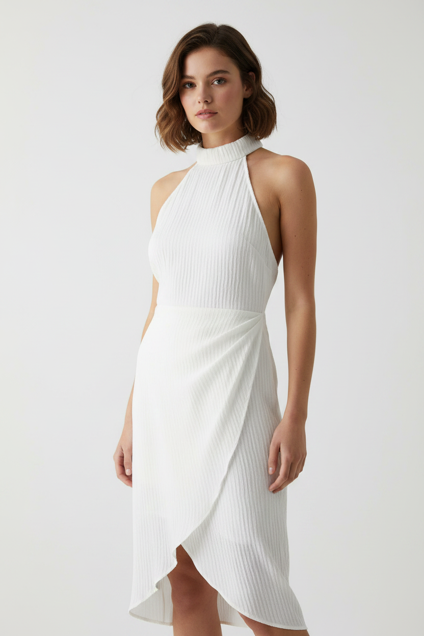 Vestido blanco argolla cerrada - con modelo