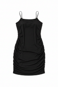 Vestido negro ruched - flat lay